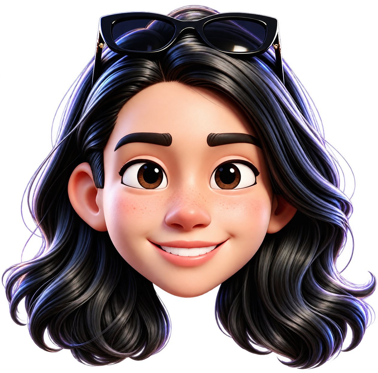 Stylised 3D floating head of Lyra